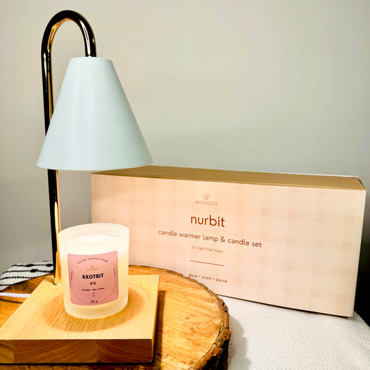 Nurbit candle warmer lamp with soy wax candle