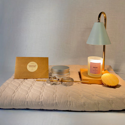 Saranghae date night kit cozy floor setup with candle warmer and conversation cards