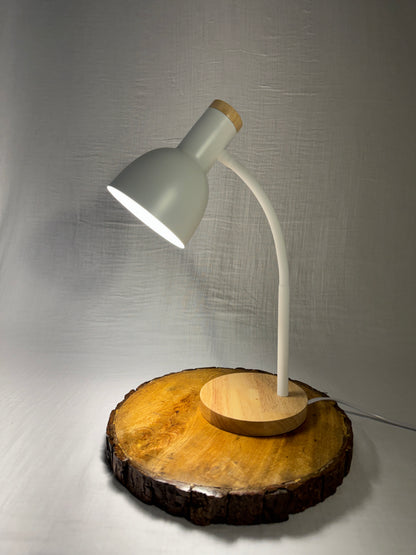 Yeon minimal LED desk lamp with wooden base for calm workspaces