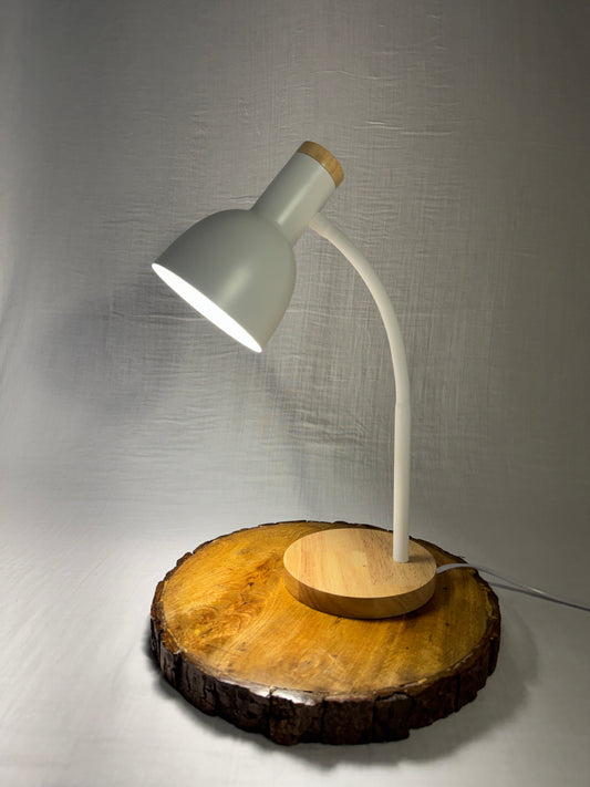 Yeon minimal LED desk lamp with wooden base for calm workspaces